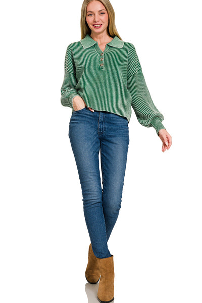 Henley Sweater - Green