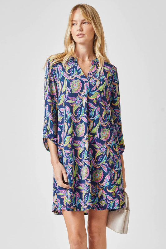 Dear Scarlett Navy Paisley Dress