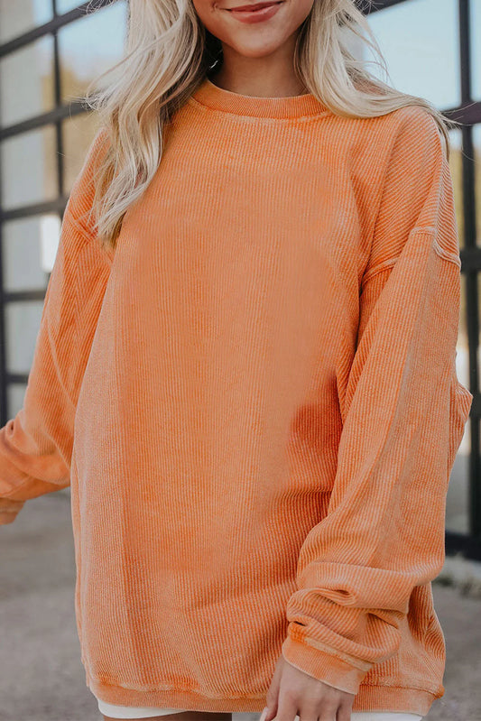 Orange Corded Oversized Top