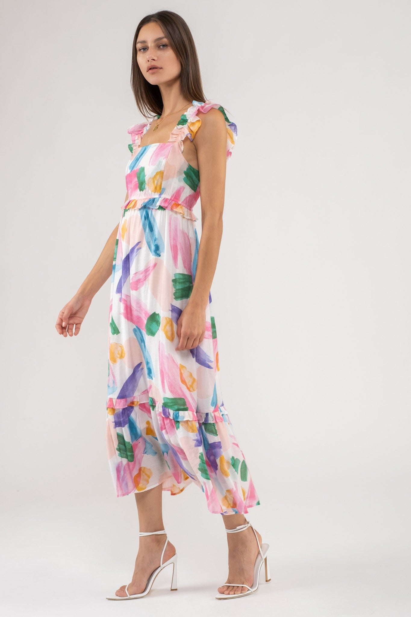 Brush Stroke Midi Dress