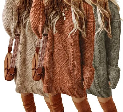 Sweater Dress-Loose Fit