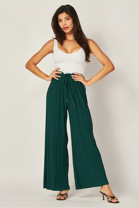 Green Pleated Pants