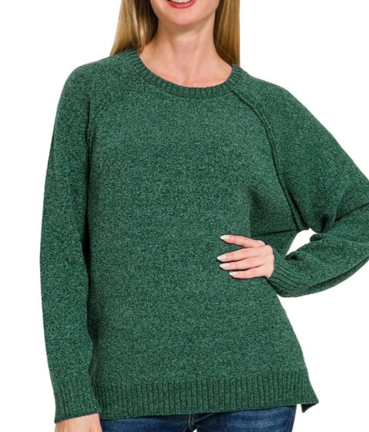 Dark Green Chenille Sweater