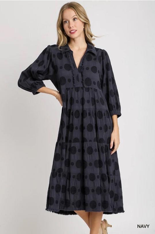 Umgee Navy Dot Dress