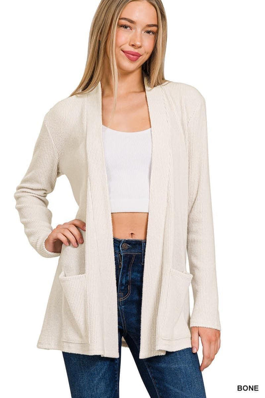 Heather Ribbed Cardigan