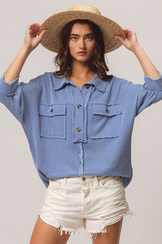 Ribbed Pocket Top