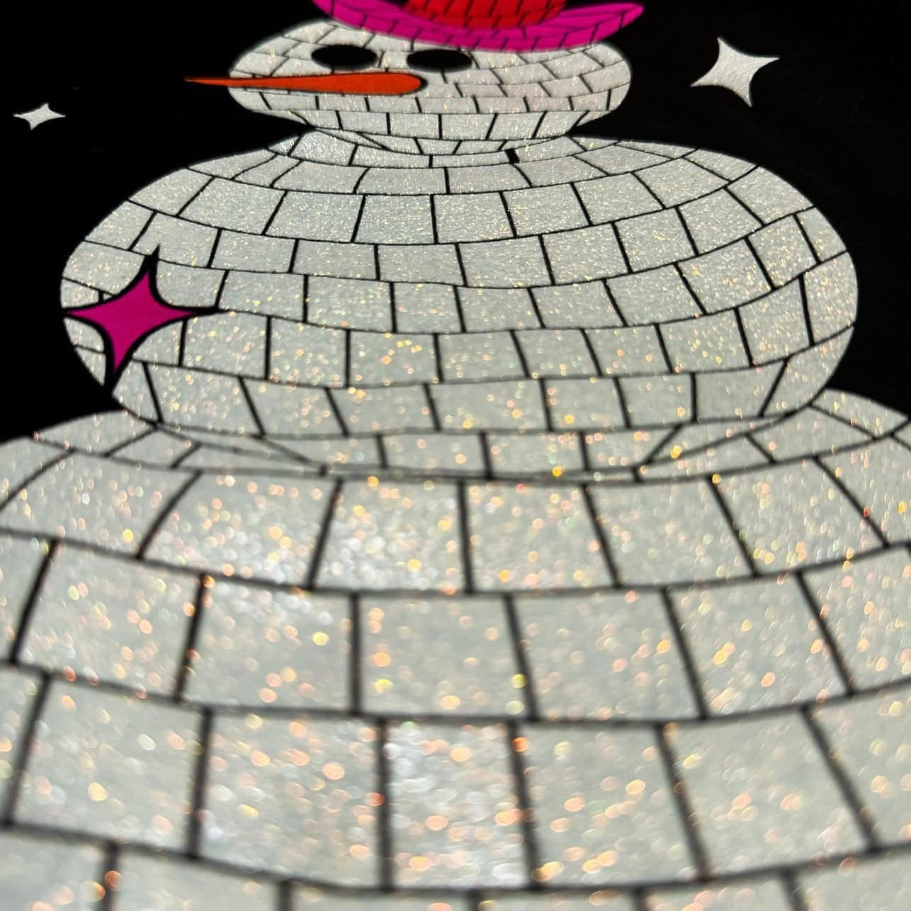 Snowman Disco Glitter Tee