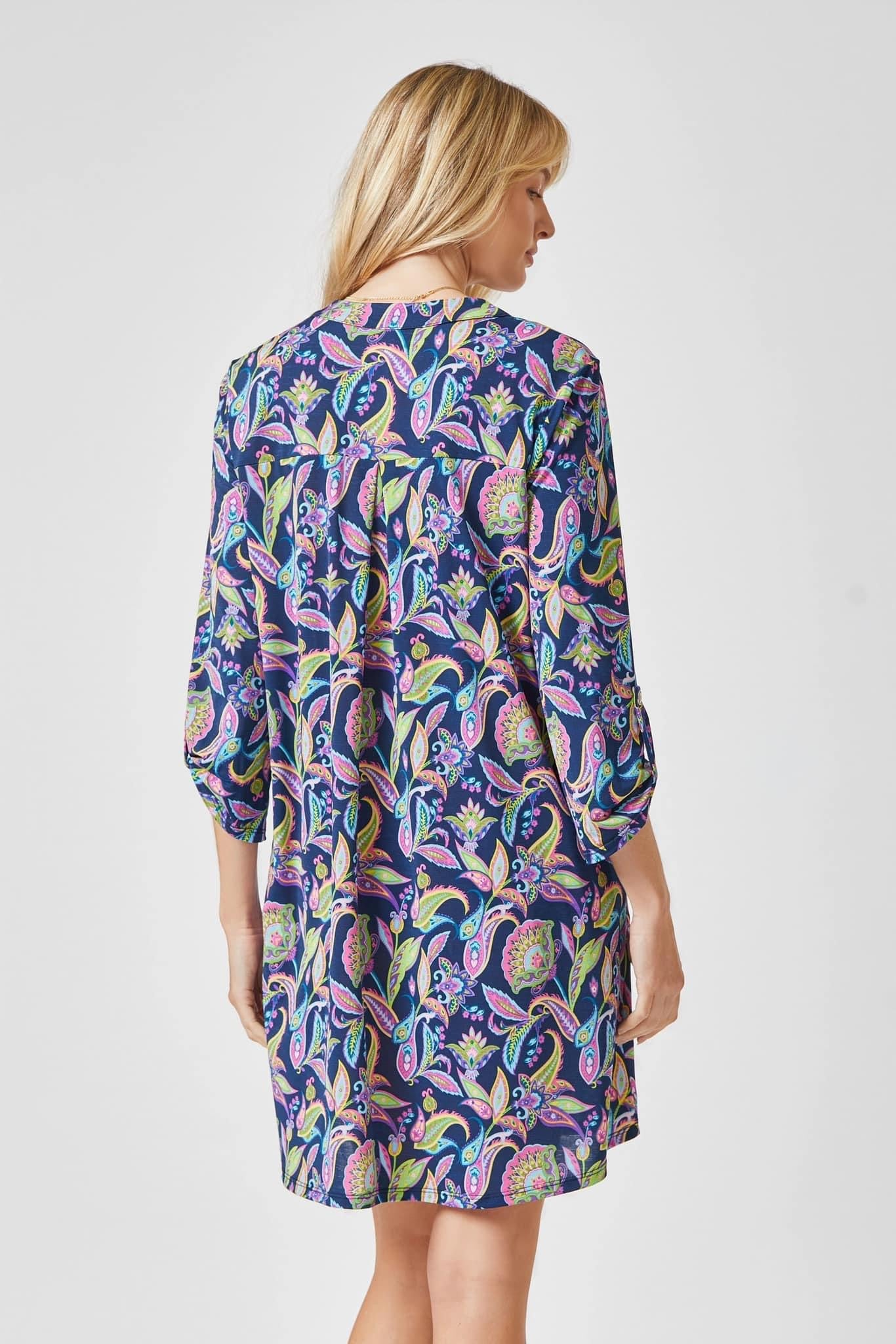 Dear Scarlett Navy Paisley Dress